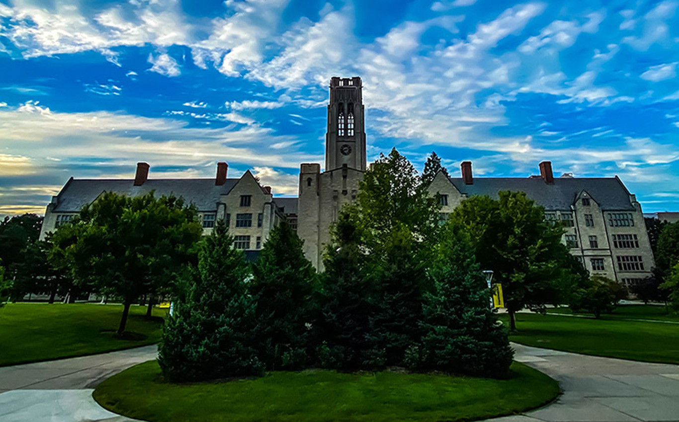 University Hall during a quiet summer