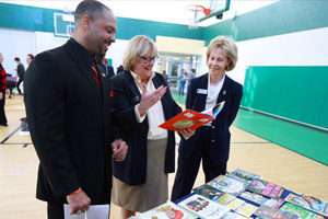 Dr. Romules Durant with supporters of the TPS reading program